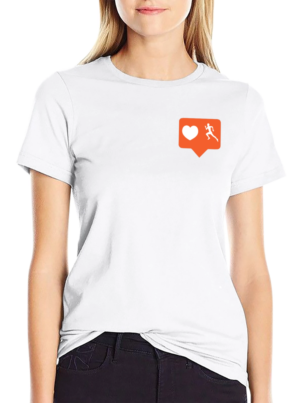 Runners Heart T-Shirt: Black Cotton Blend Motivational Design