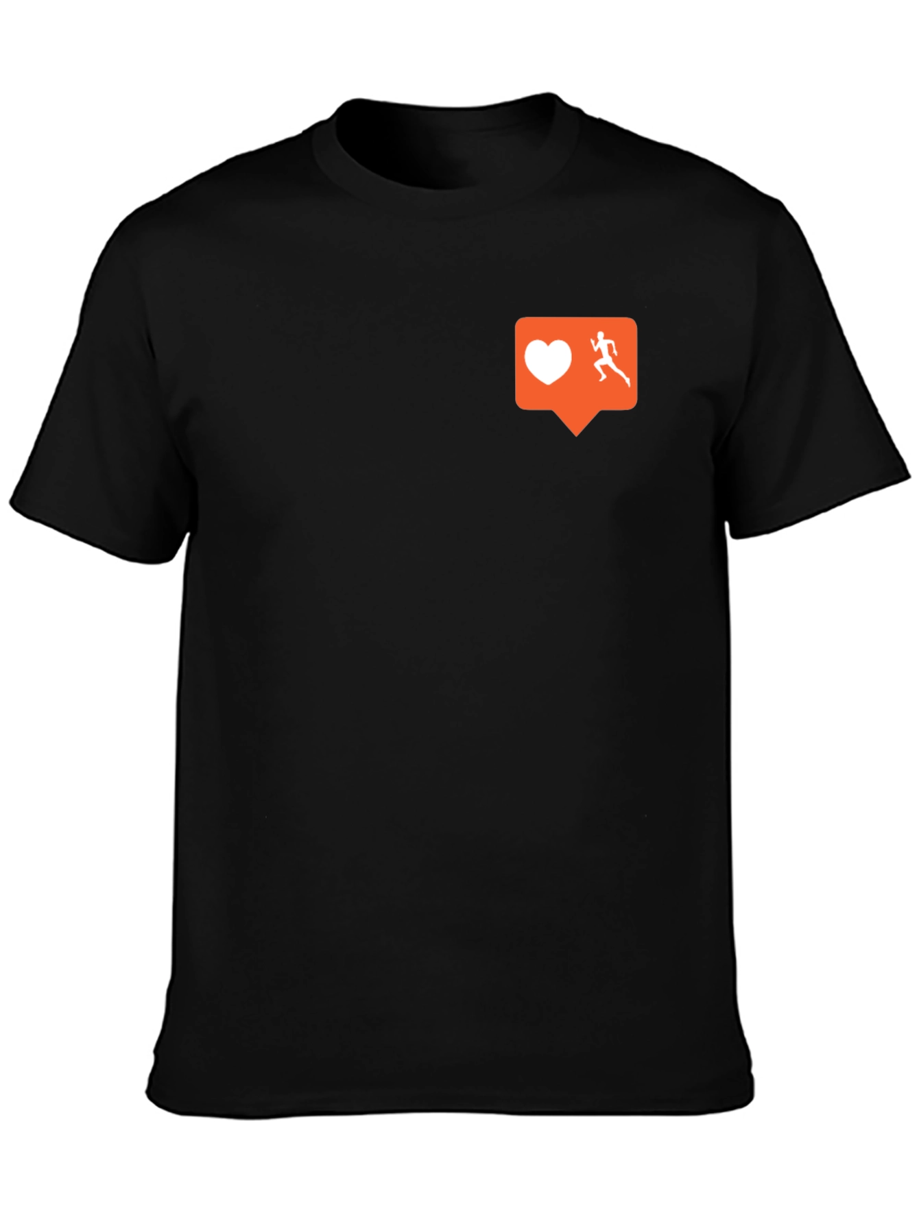 Runners Heart T-Shirt: Black Cotton Blend Motivational Design