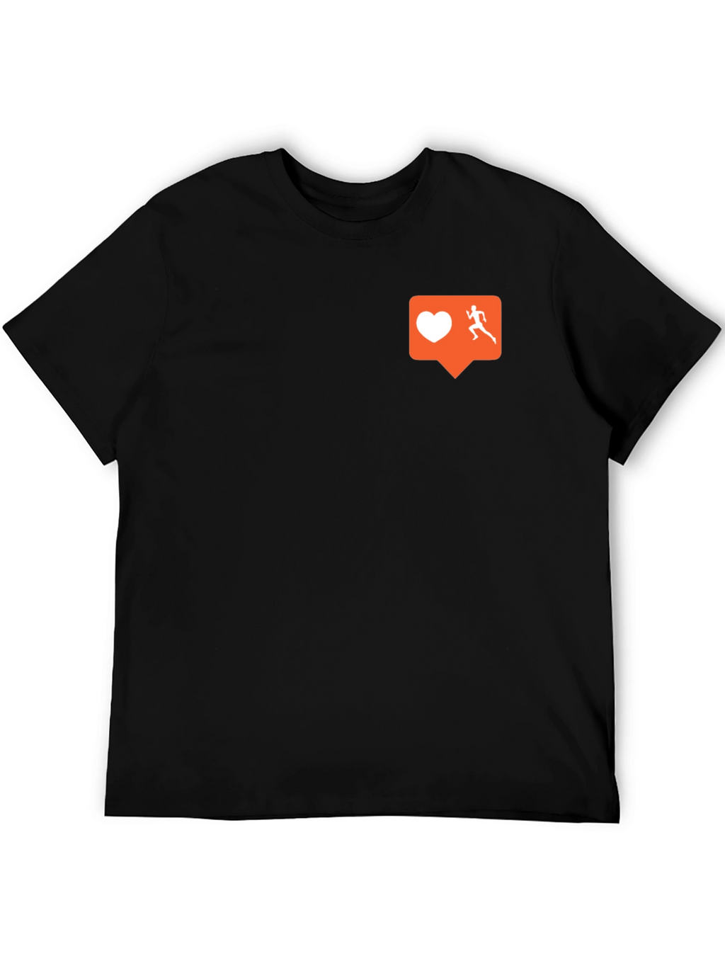Runners Heart T-Shirt: Black Cotton Blend Motivational Design