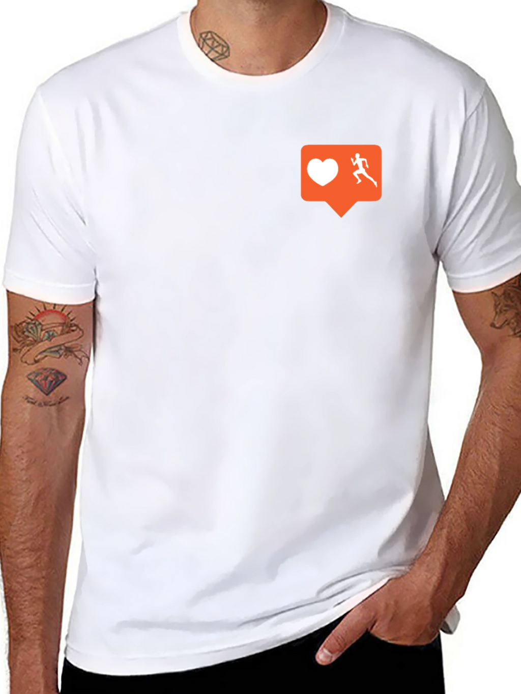Runners Heart T-Shirt: Black Cotton Blend Motivational Design