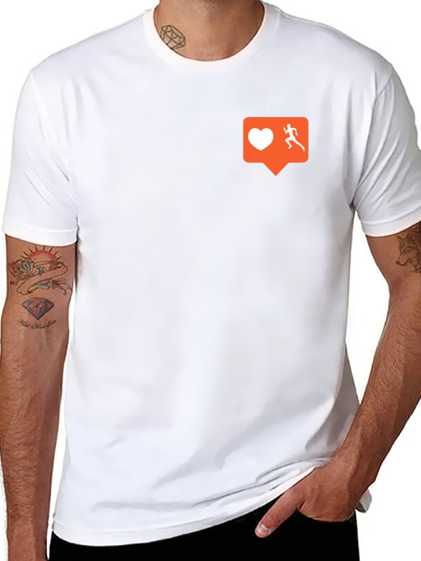 Runners Heart T-Shirt: Black Cotton Blend Motivational Design