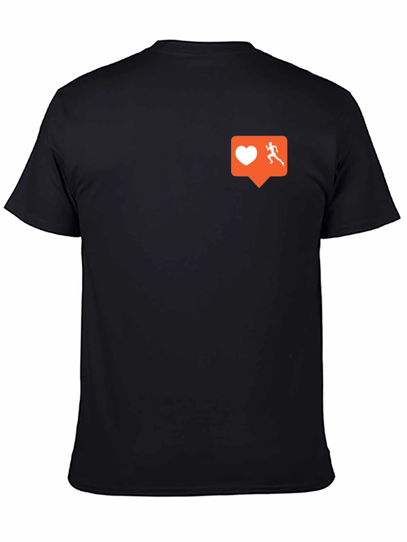 Runners Heart T-Shirt: Black Cotton Blend Motivational Design