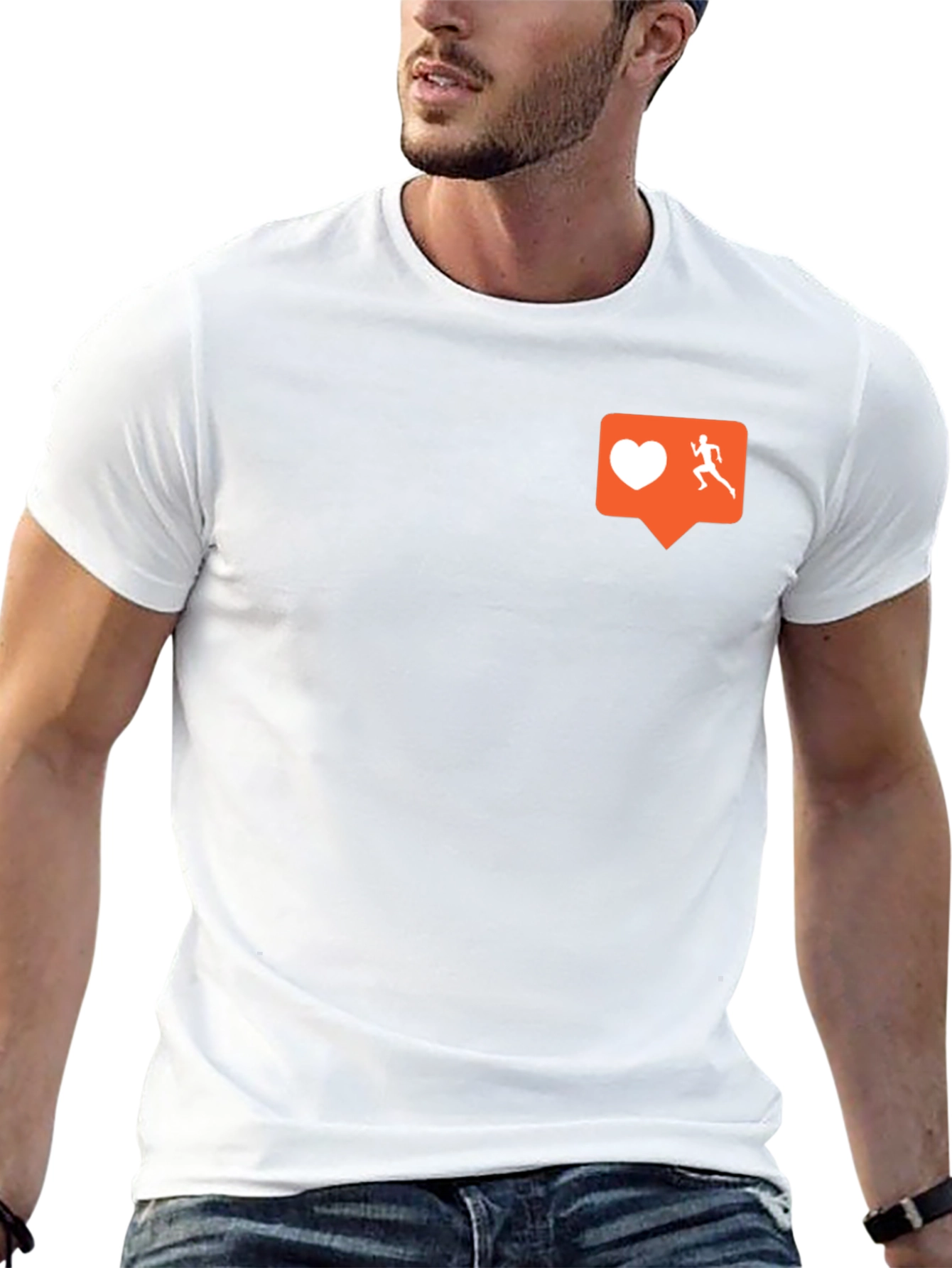 Runners Heart T-Shirt: Black Cotton Blend Motivational Design