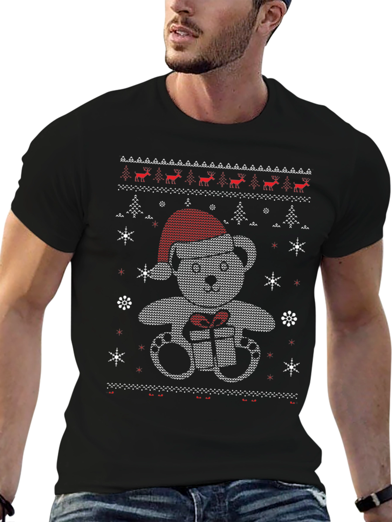 Festive Bear Christmas Knit T-Shirt