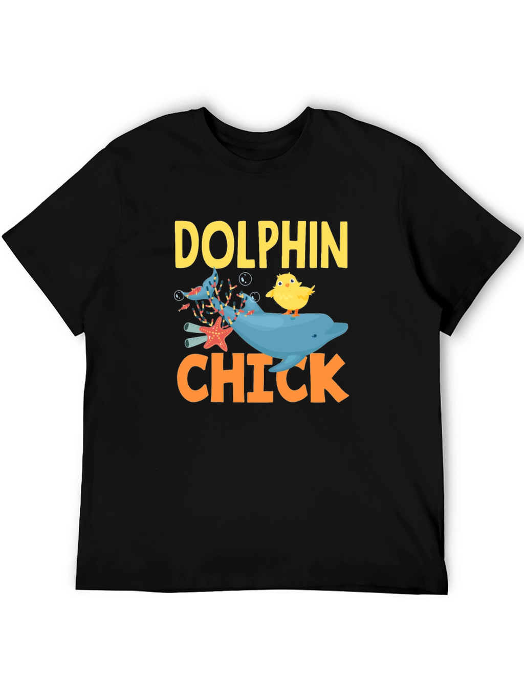 Dolphin Chick Novelty Graphic T-Shirt