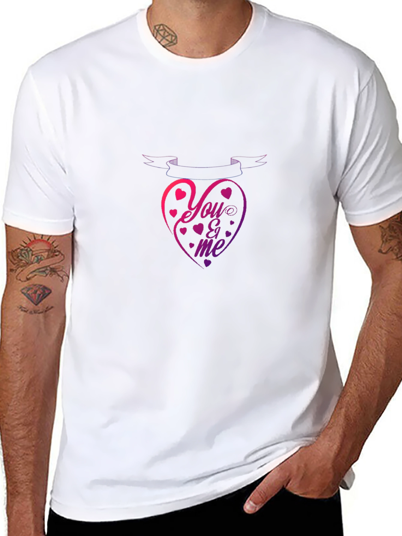 You & Me Heart Graphic T-Shirt