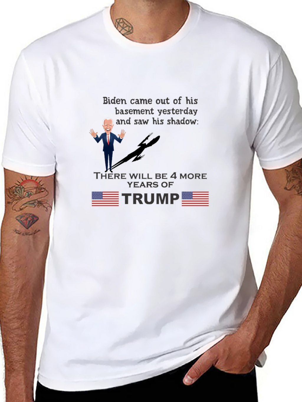 Biden Shadow Trump T-Shirt - Funny Political Tee