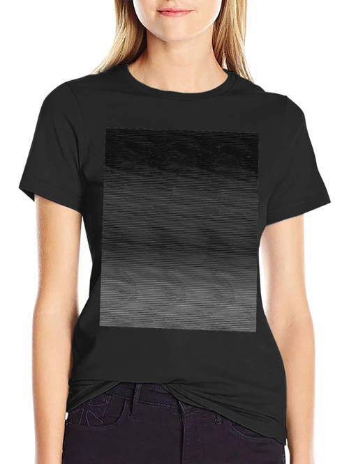 Abstract Gradient Line Graphic Tee - Mens Black T-Shirt