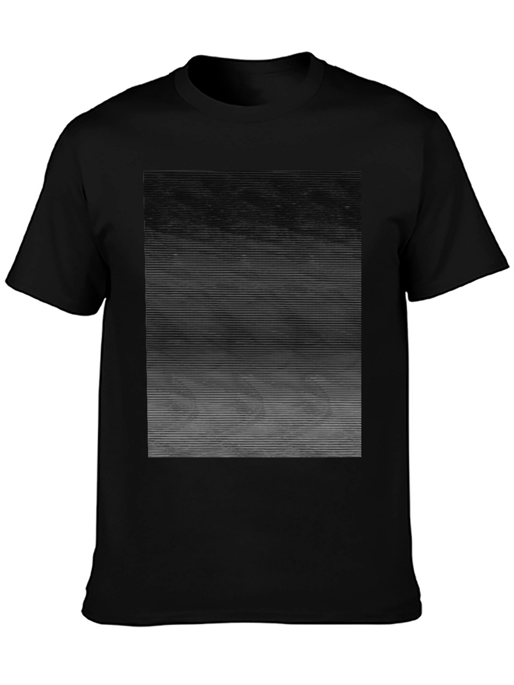 Abstract Gradient Line Graphic Tee - Mens Black T-Shirt
