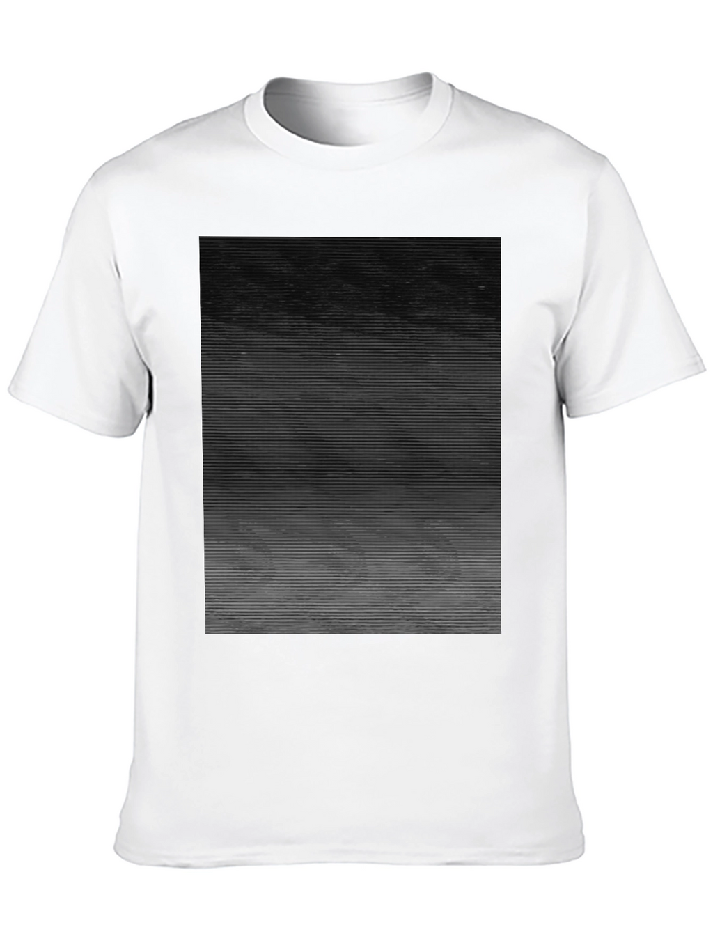 Abstract Gradient Line Graphic Tee - Mens Black T-Shirt