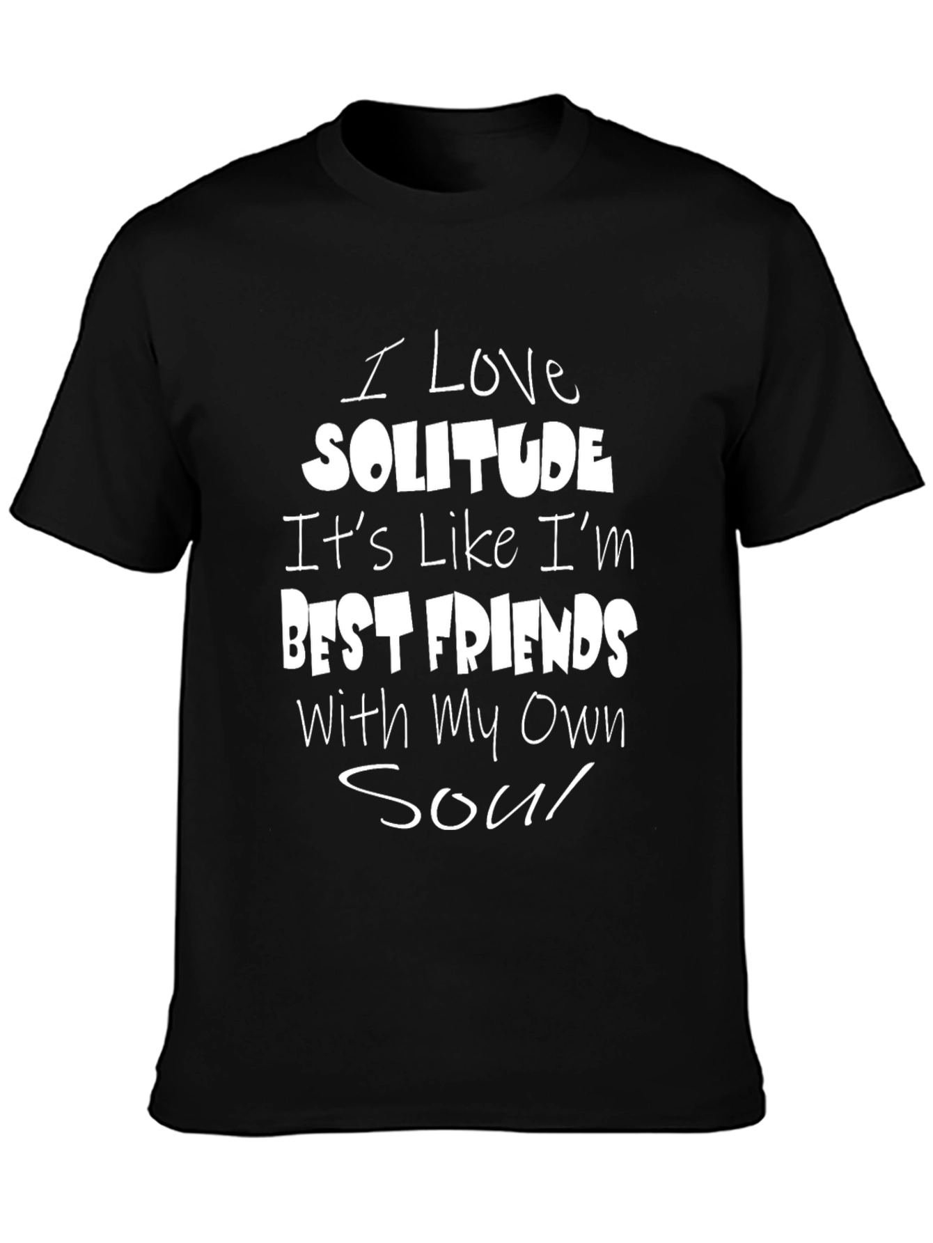 Solitude Love Graphic Tee - Relaxed Fit Black T-Shirt