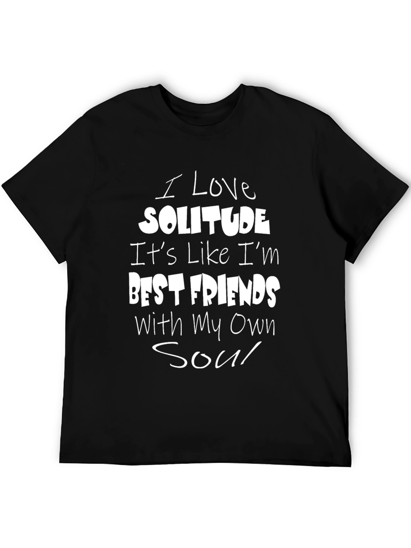 Solitude Love Graphic Tee - Relaxed Fit Black T-Shirt