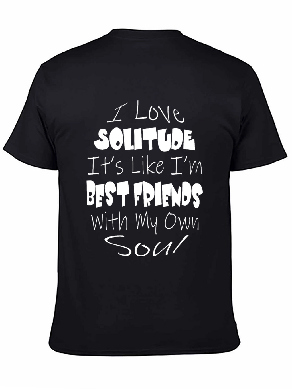 Solitude Love Graphic Tee - Relaxed Fit Black T-Shirt
