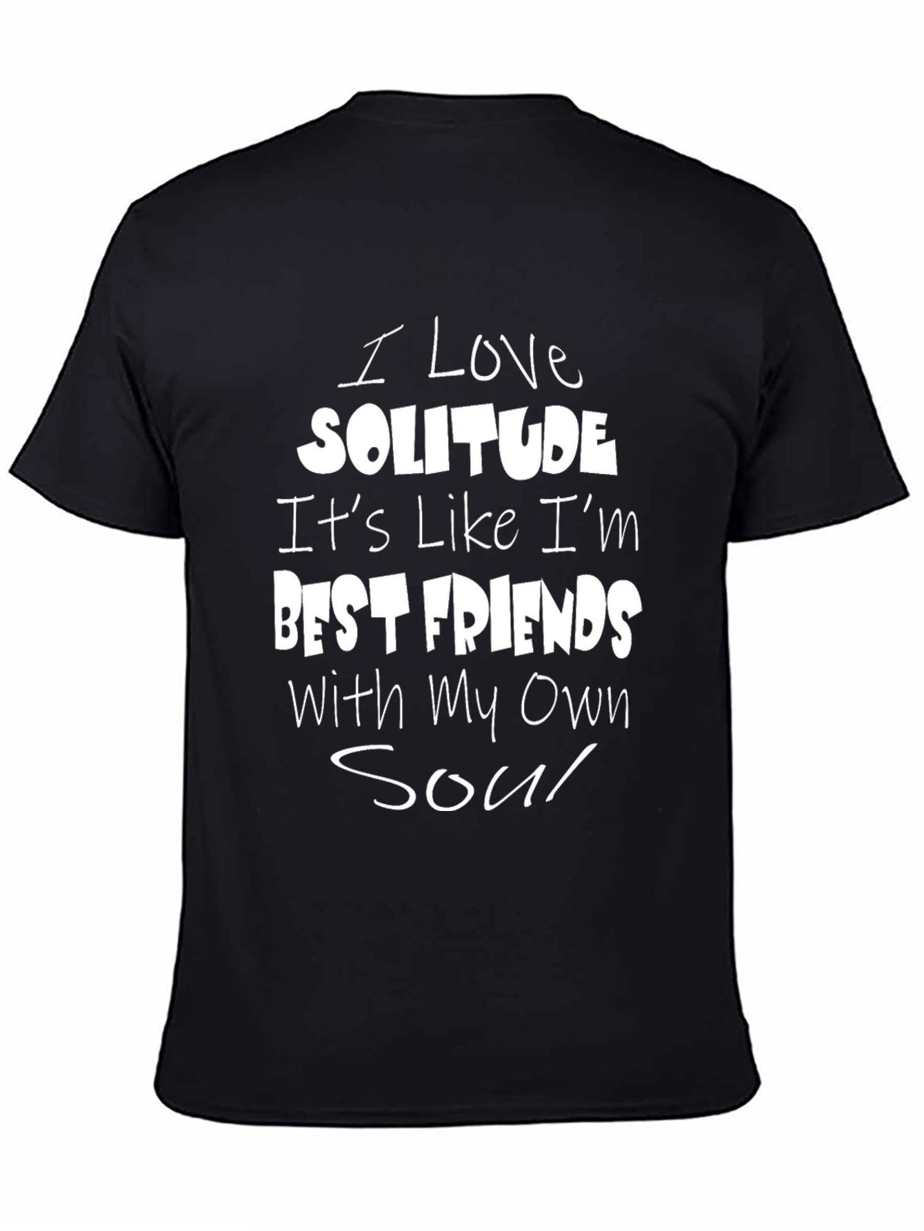Solitude Love Graphic Tee - Relaxed Fit Black T-Shirt