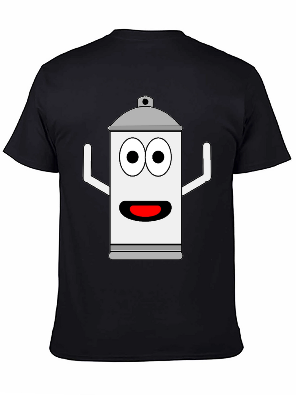Spray Can Cartoon Graphic Tee - Black