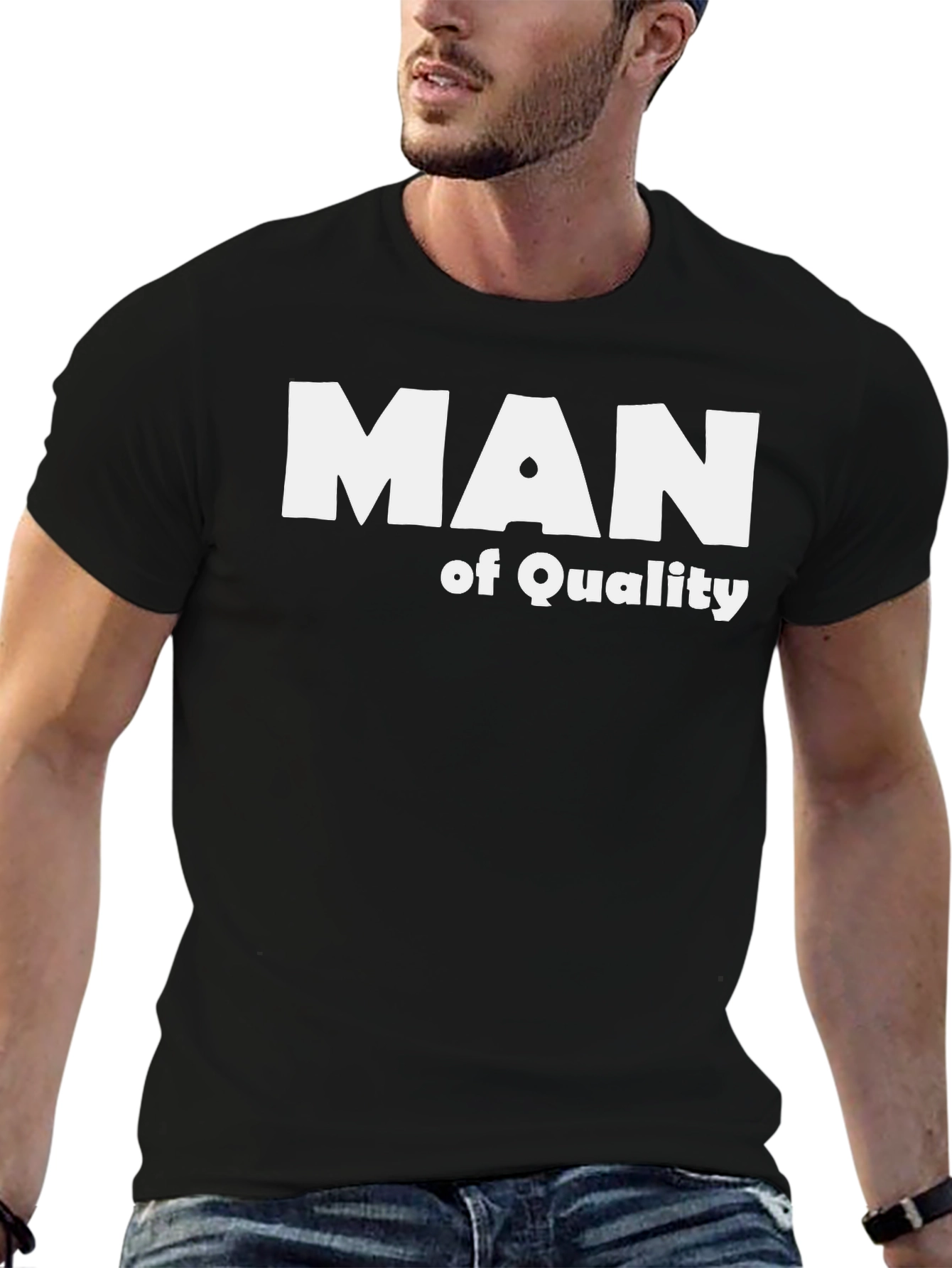 Man of Quality Graphic T-Shirt - Black