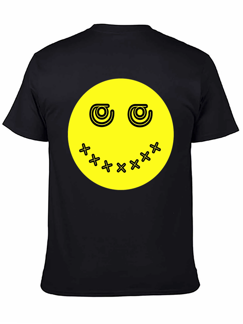 Smiley Face Graphic Tee - Black