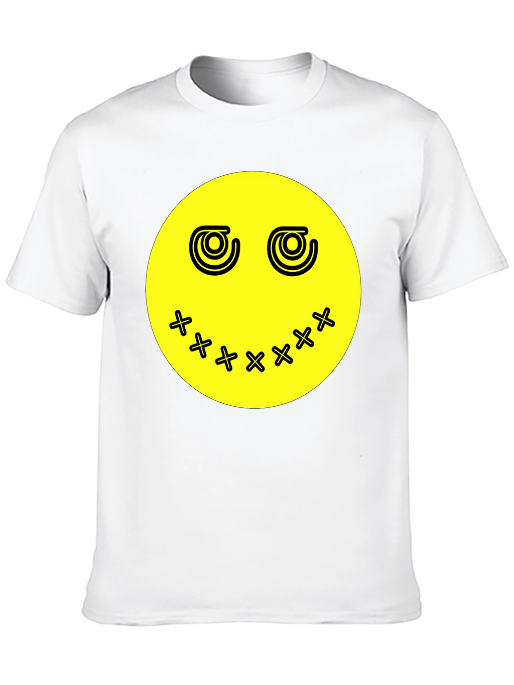 Smiley Face Graphic Tee - Black