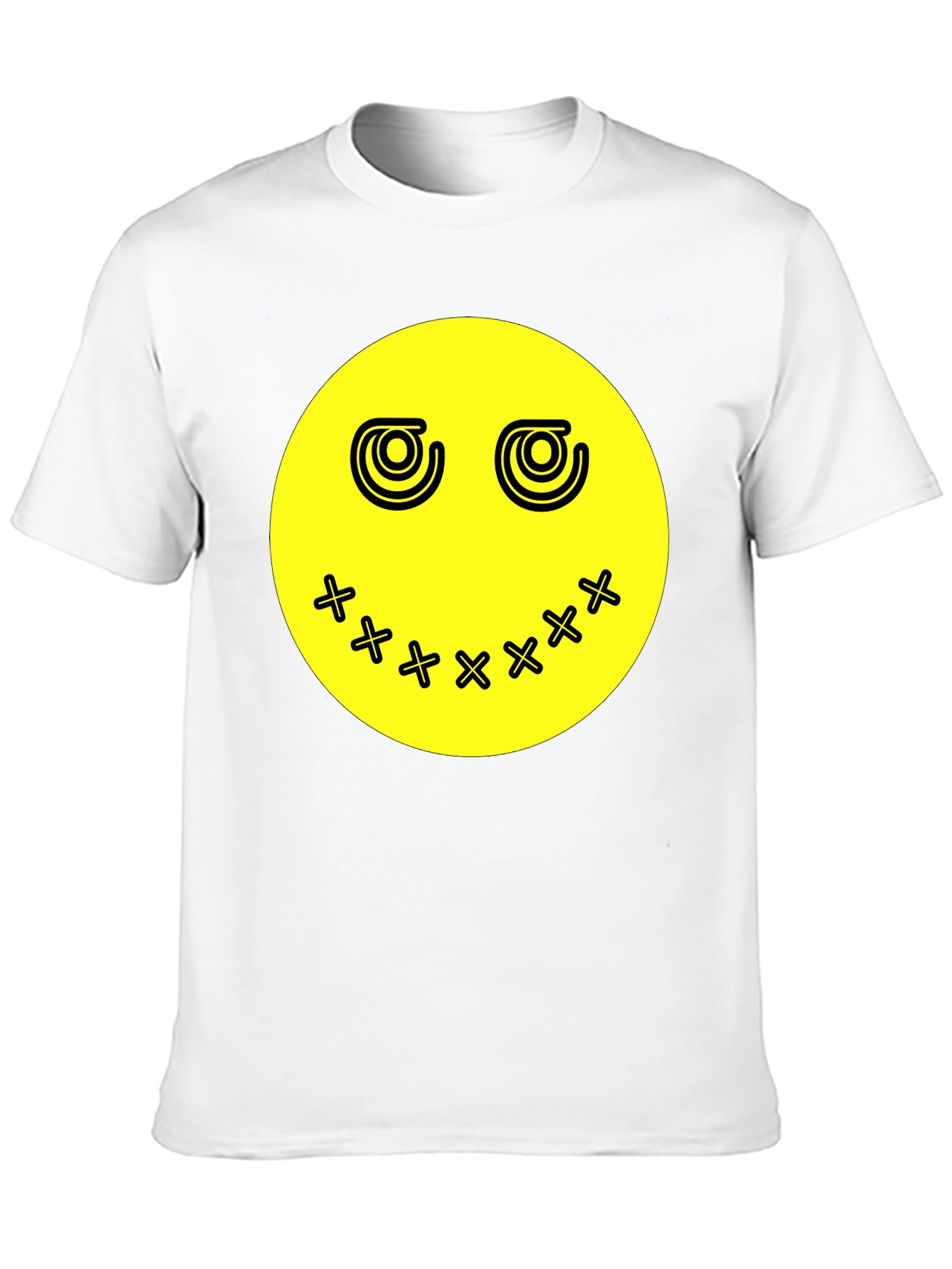Smiley Face Graphic Tee - Black