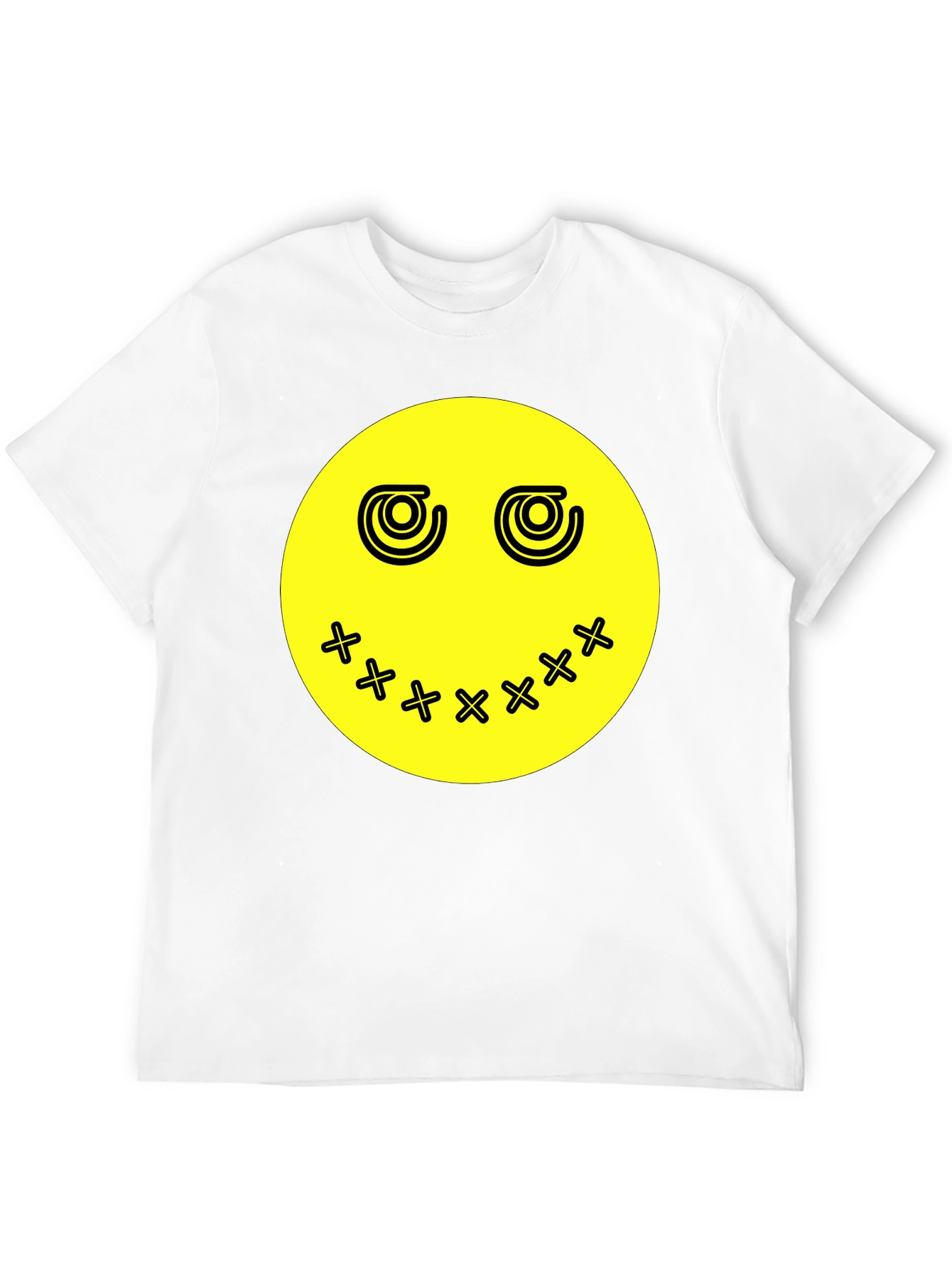 Smiley Face Graphic Tee - Black