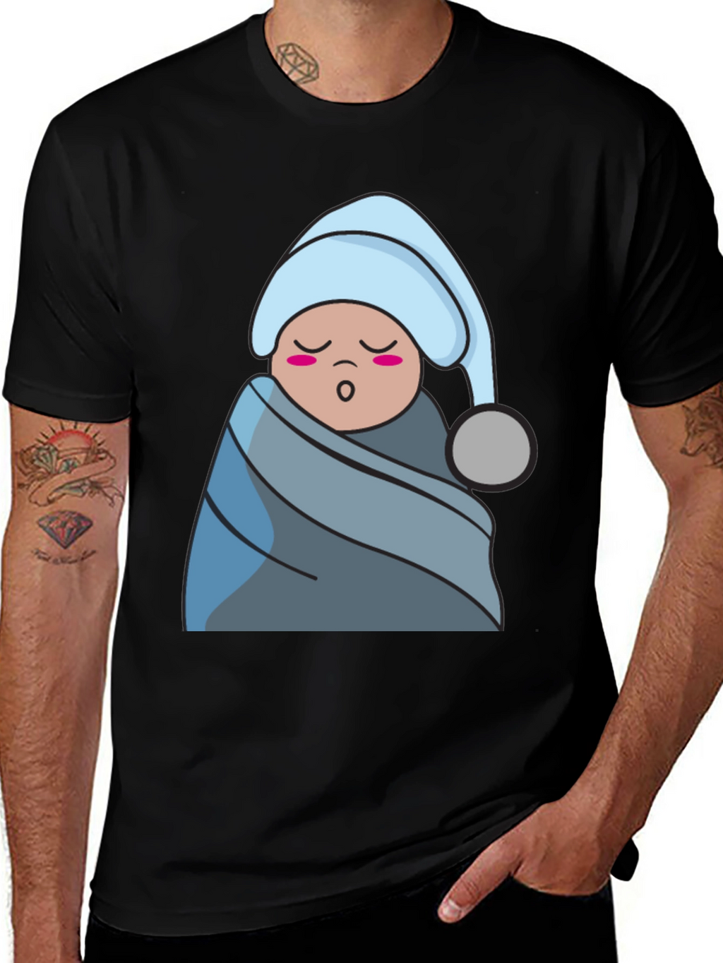 Cute Sleeping Baby Graphic T-Shirt
