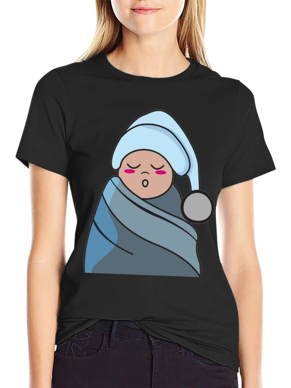 Cute Sleeping Baby Graphic T-Shirt