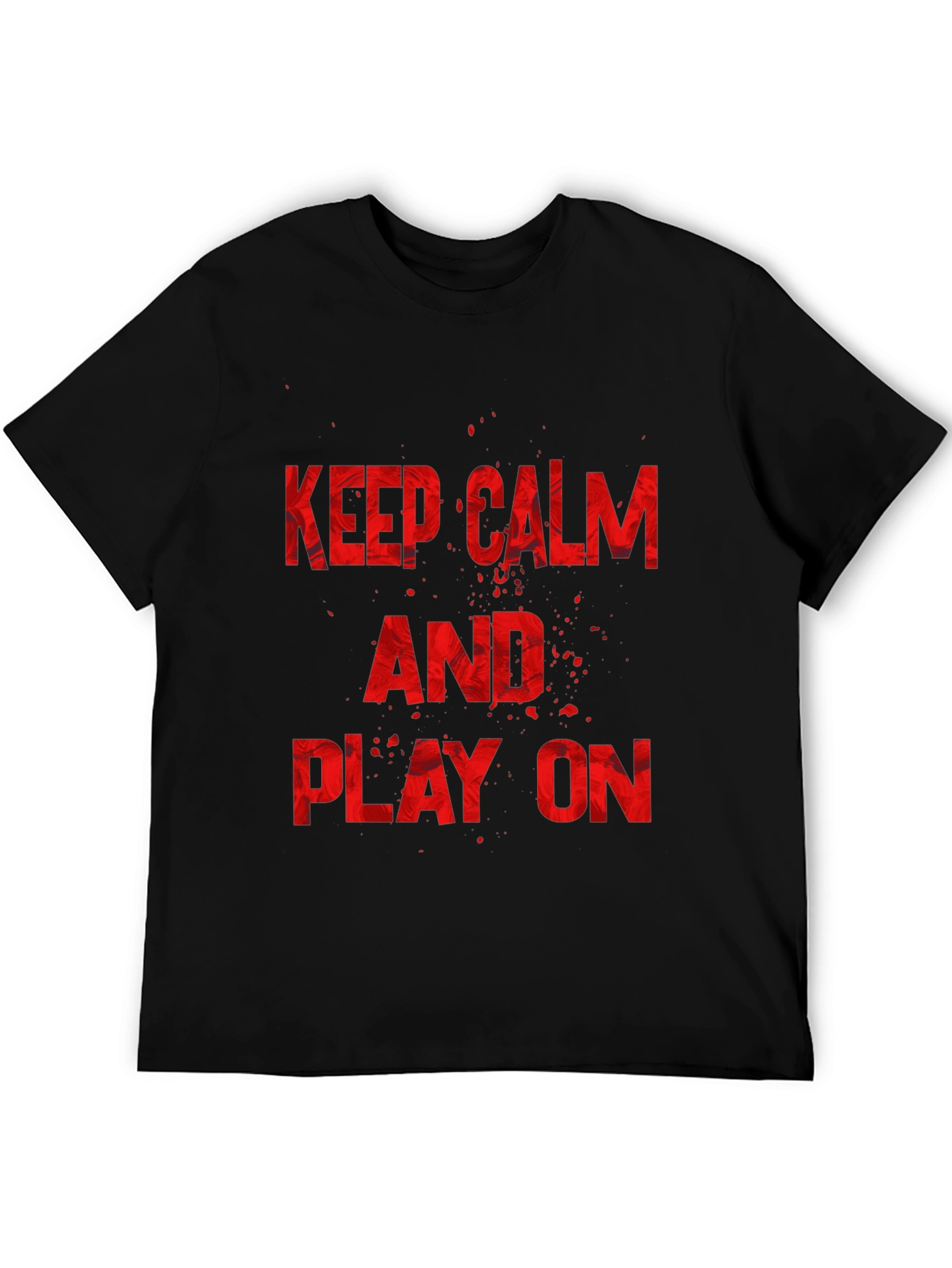 Keep Calm and Play On Black Graphic Tee
