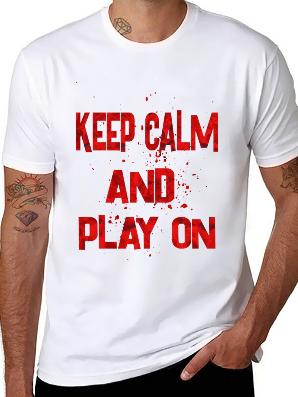 Keep Calm and Play On Black Graphic Tee