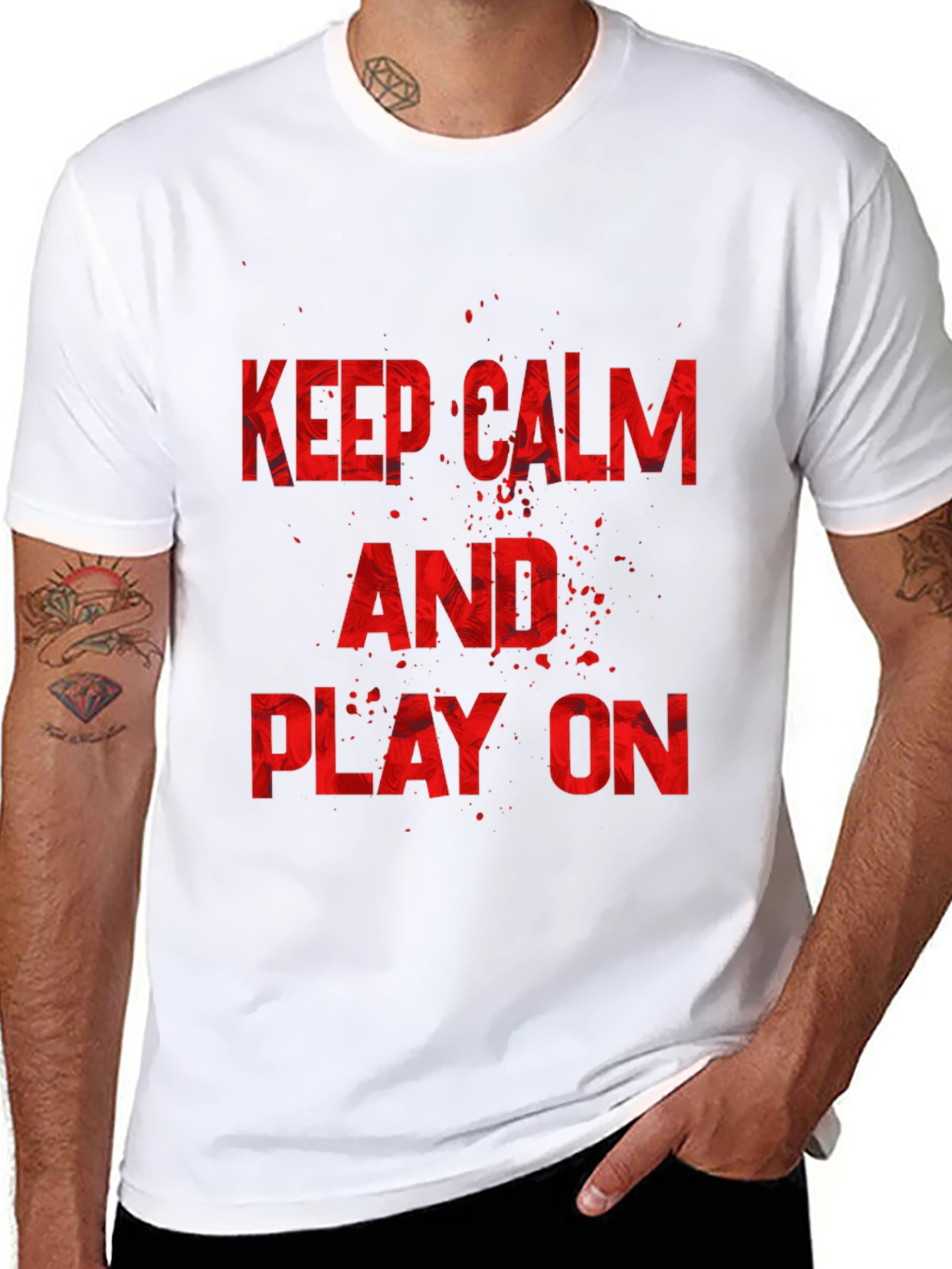 Keep Calm and Play On Black Graphic Tee