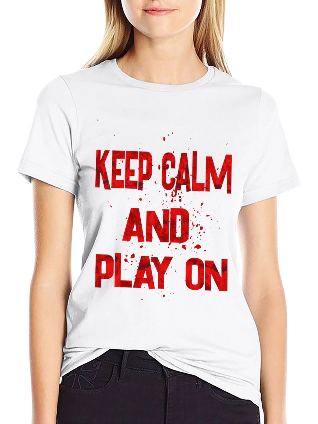 Keep Calm and Play On Black Graphic Tee