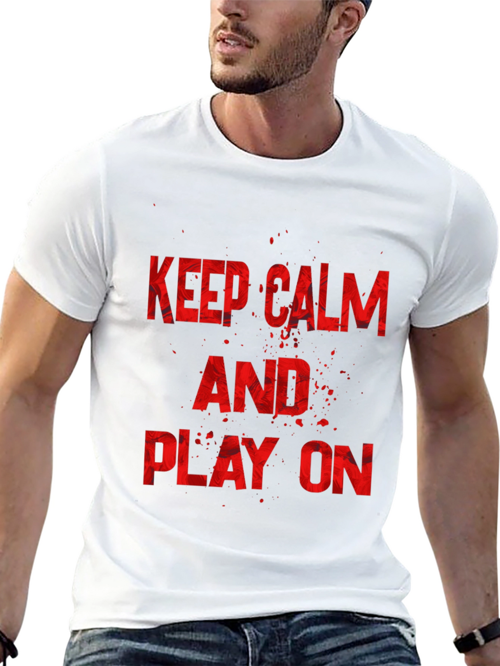 Keep Calm and Play On Black Graphic Tee