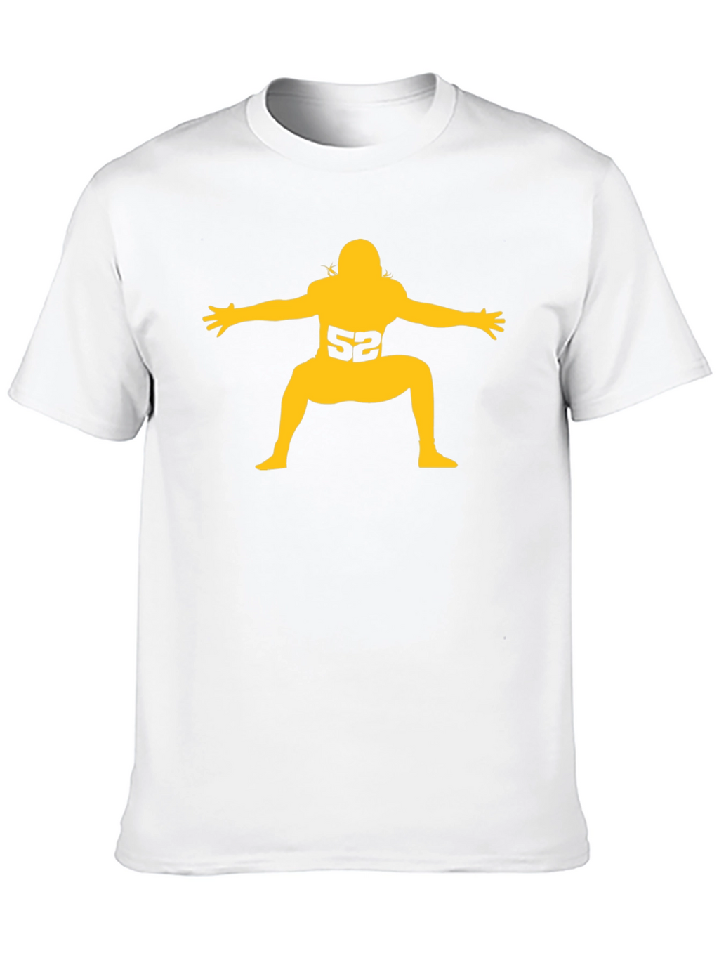 Football Player #52 Graphic Tee - Black Cotton T-Shirt