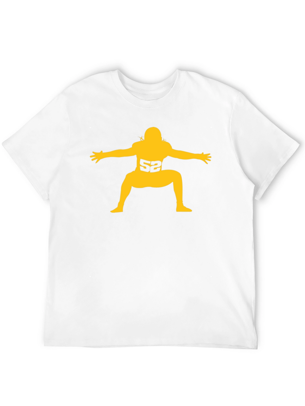 Football Player #52 Graphic Tee - Black Cotton T-Shirt