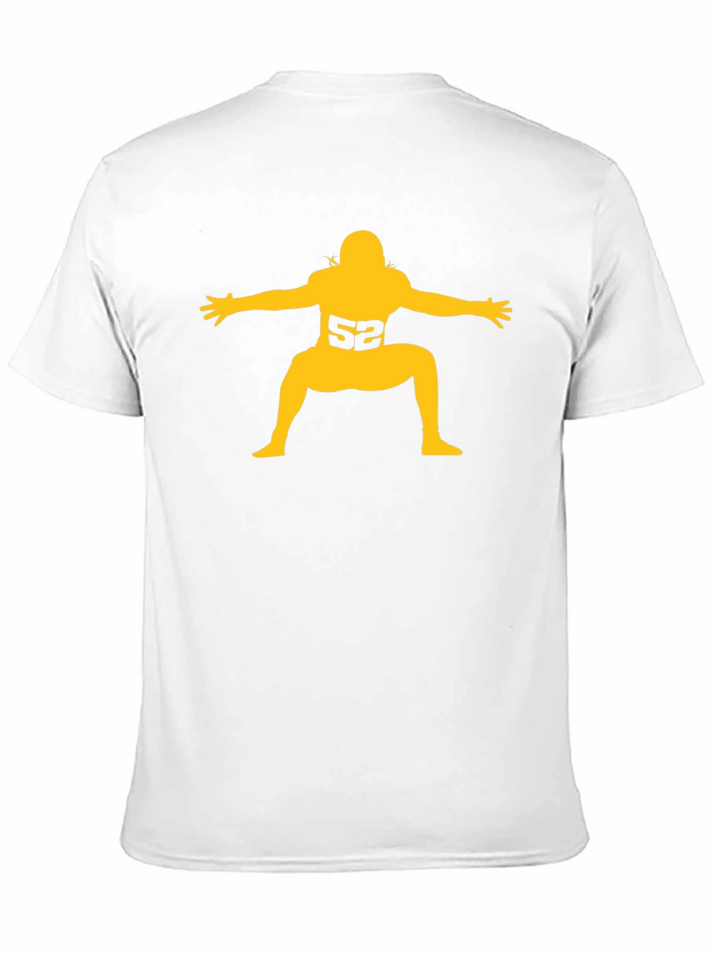 Football Player #52 Graphic Tee - Black Cotton T-Shirt