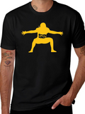 Football Player #52 Graphic Tee - Black Cotton T-Shirt