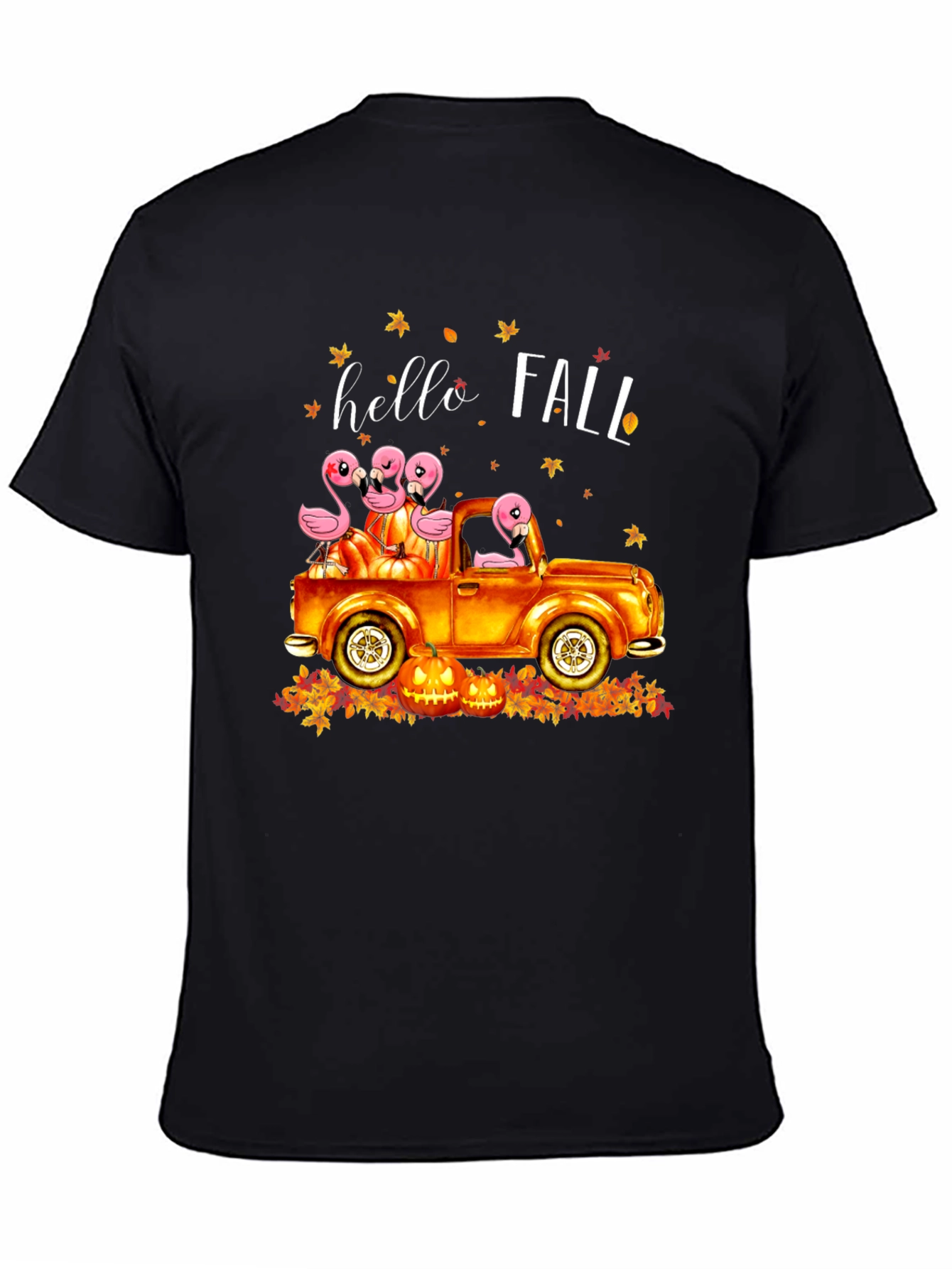 Hello Fall Flamingo Truck T-Shirt