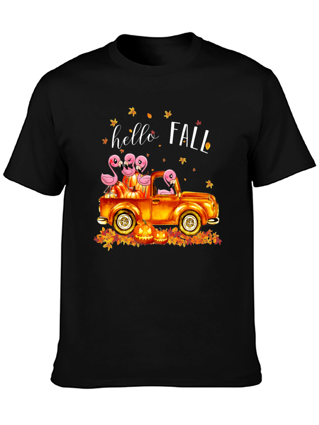 Hello Fall Flamingo Truck T-Shirt