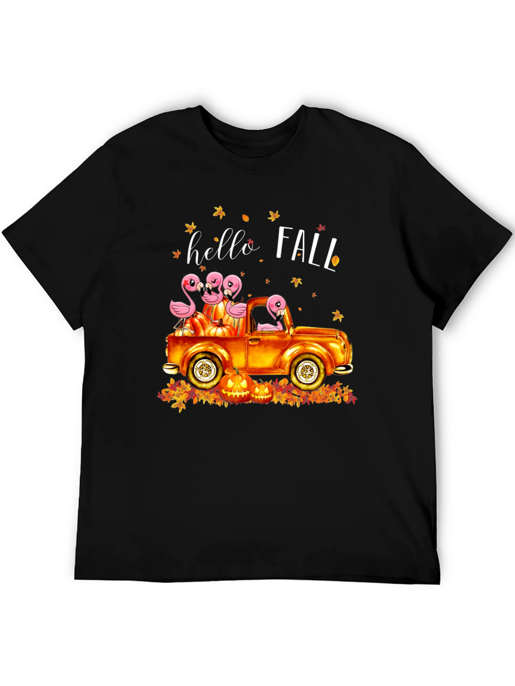 Hello Fall Flamingo Truck T-Shirt