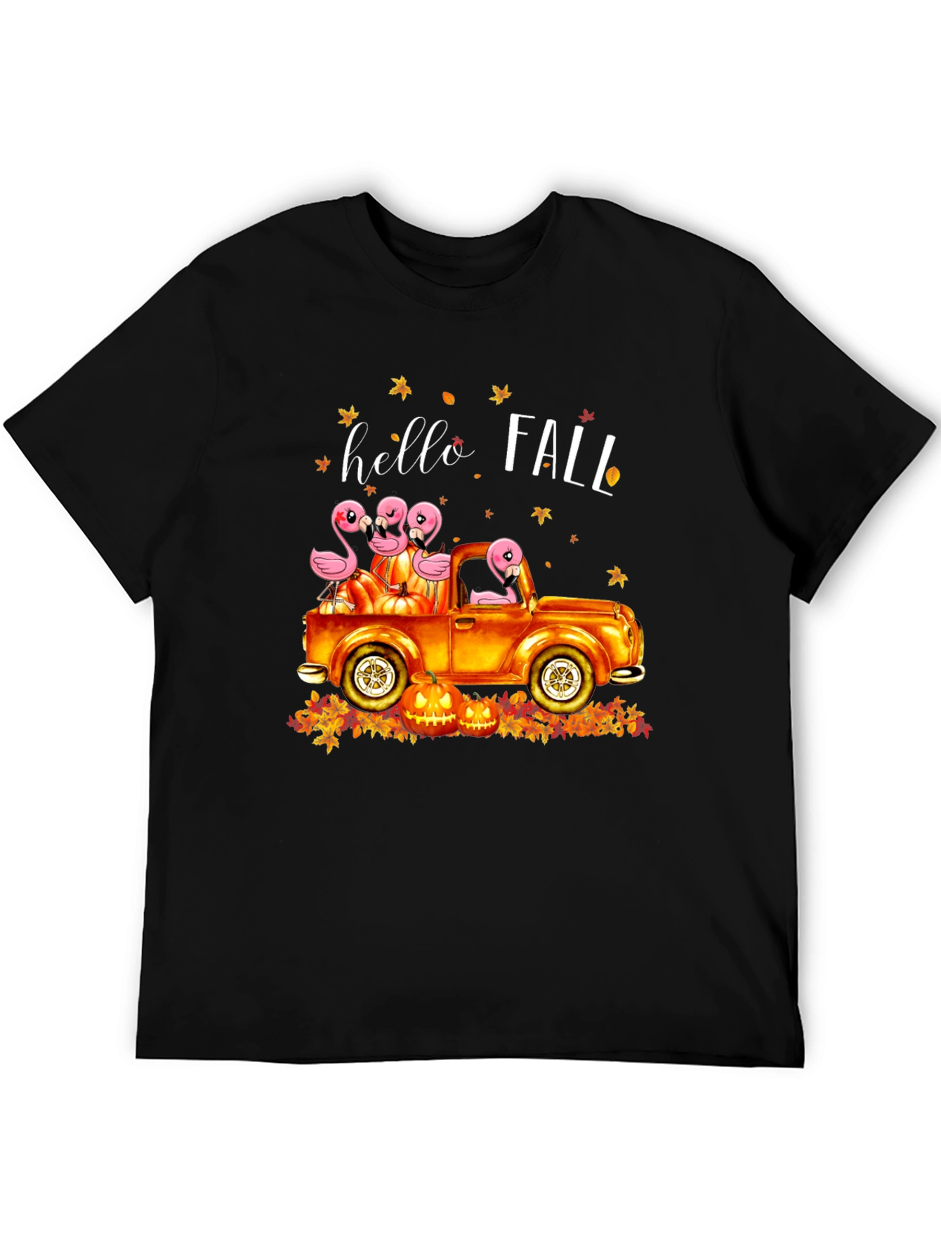 Hello Fall Flamingo Truck T-Shirt