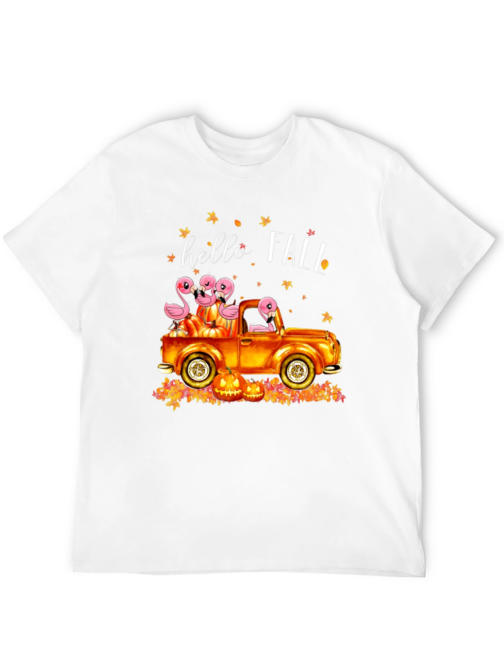 Hello Fall Flamingo Truck T-Shirt