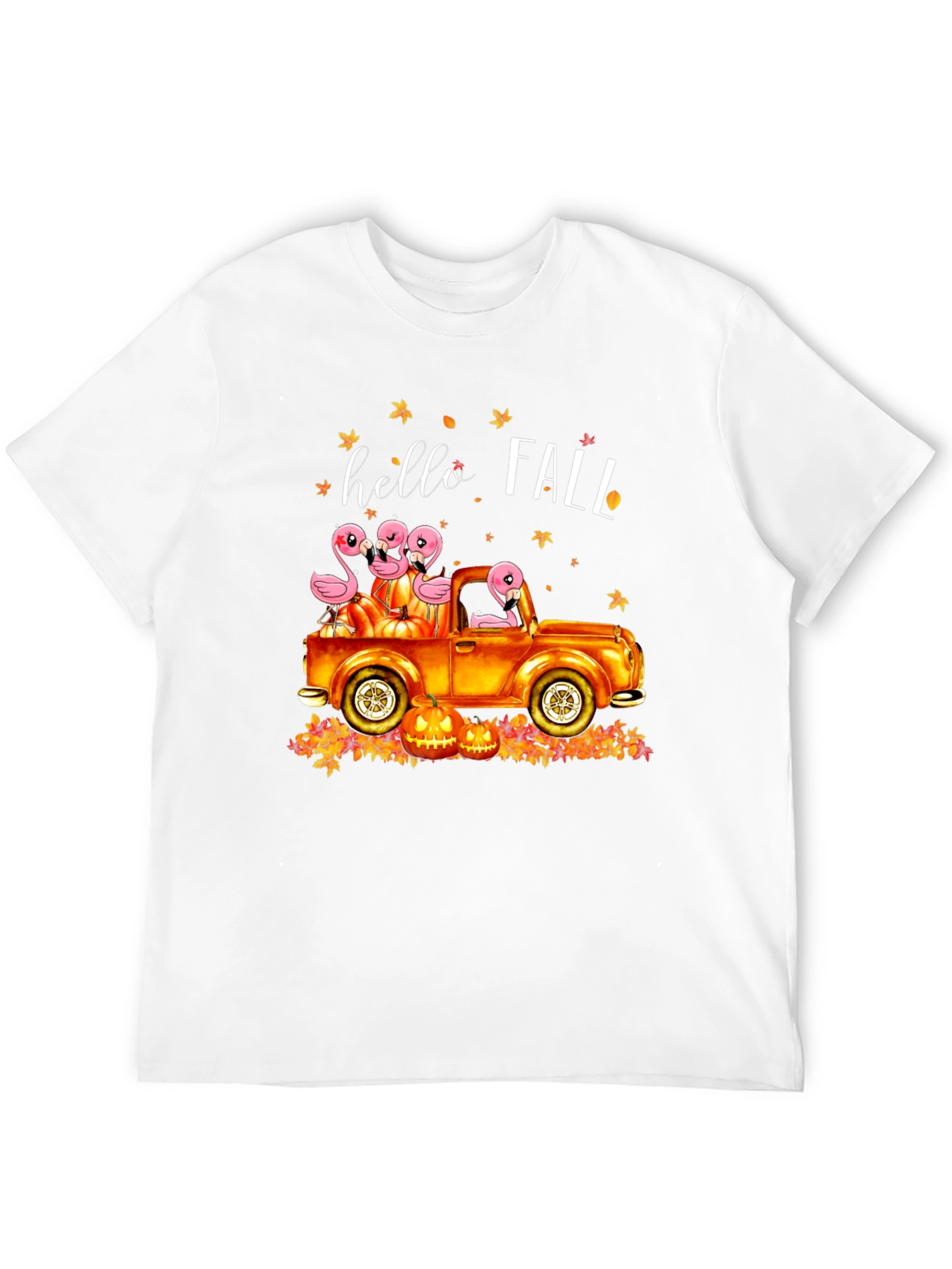 Hello Fall Flamingo Truck T-Shirt