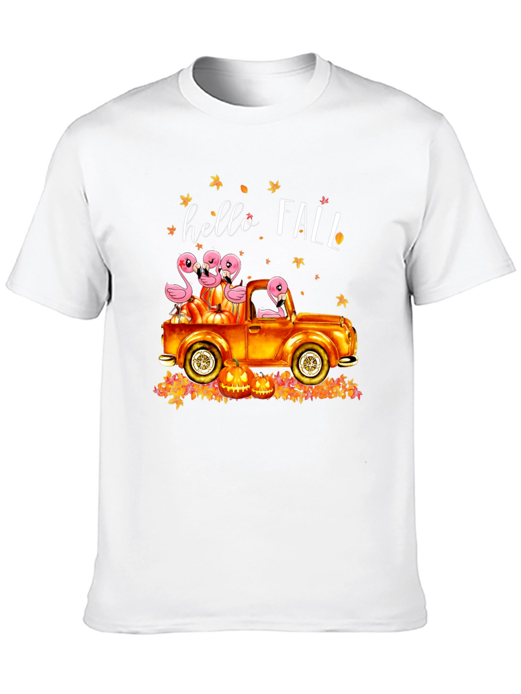 Hello Fall Flamingo Truck T-Shirt