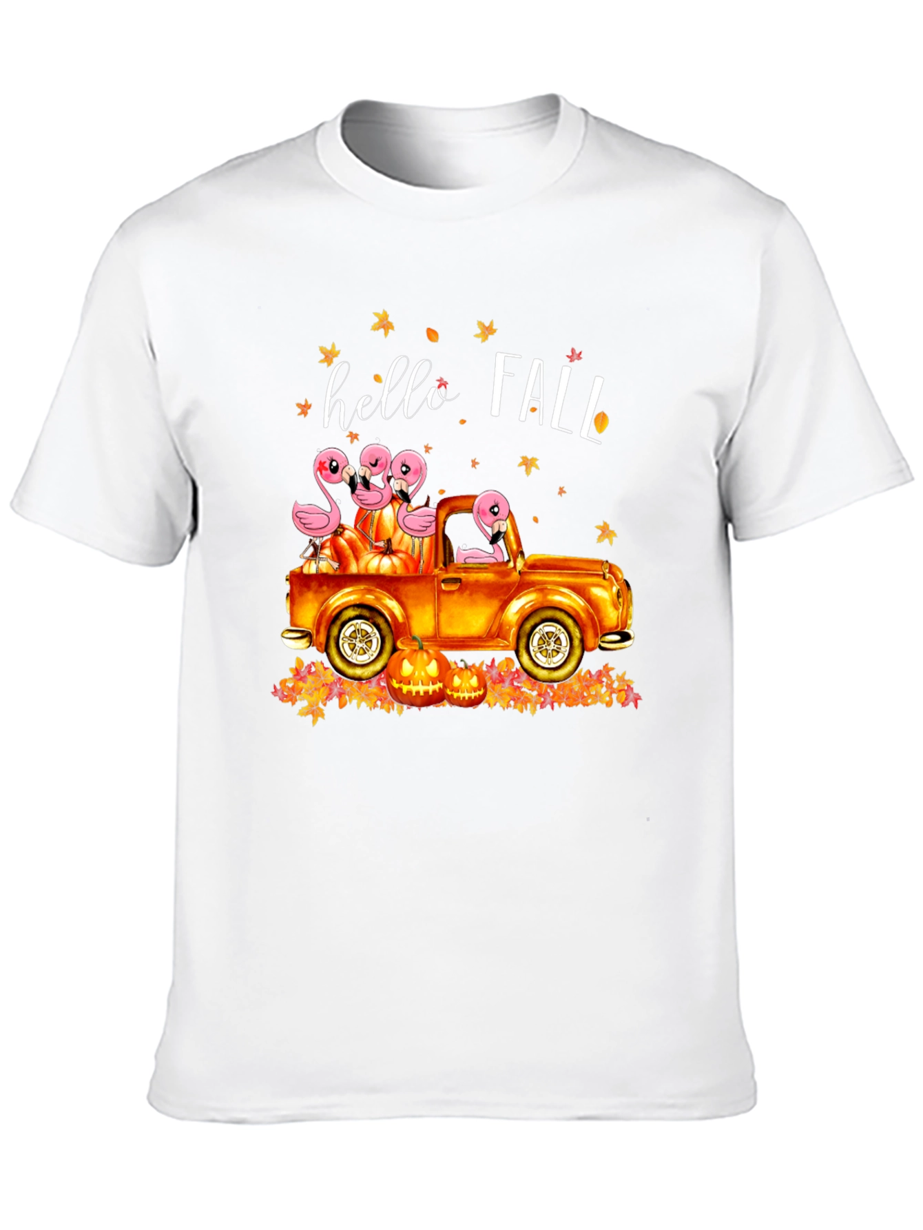 Hello Fall Flamingo Truck T-Shirt