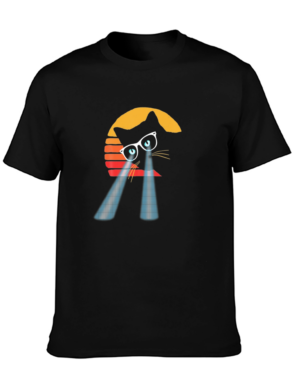 Retro Cat Laser Eye Graphic Tee