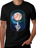 Basketball Galaxy Skeleton Graphic Tee