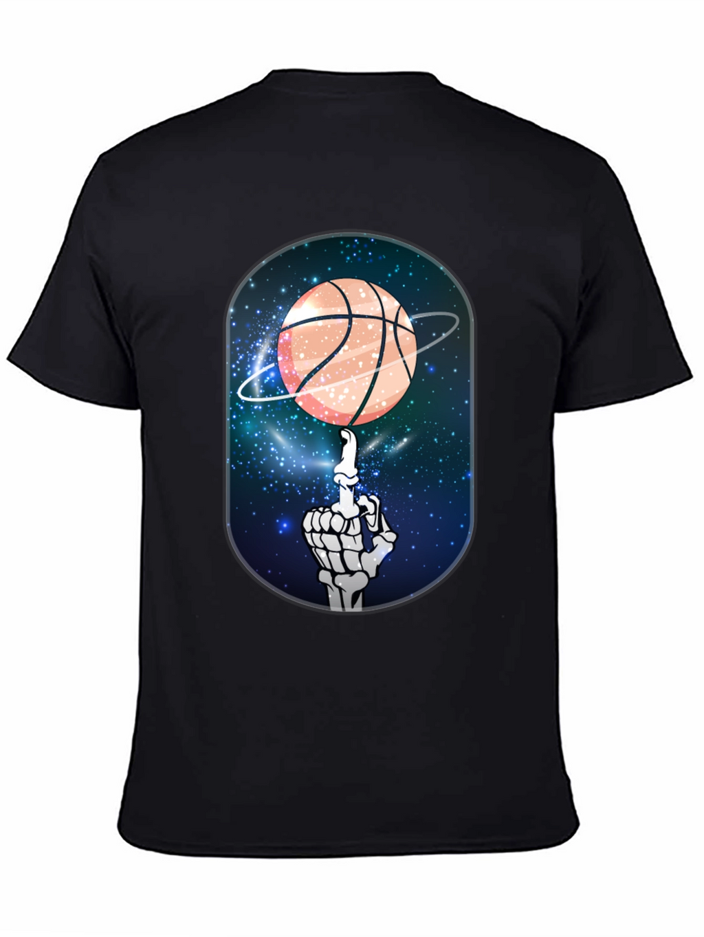 Basketball Galaxy Skeleton Graphic Tee