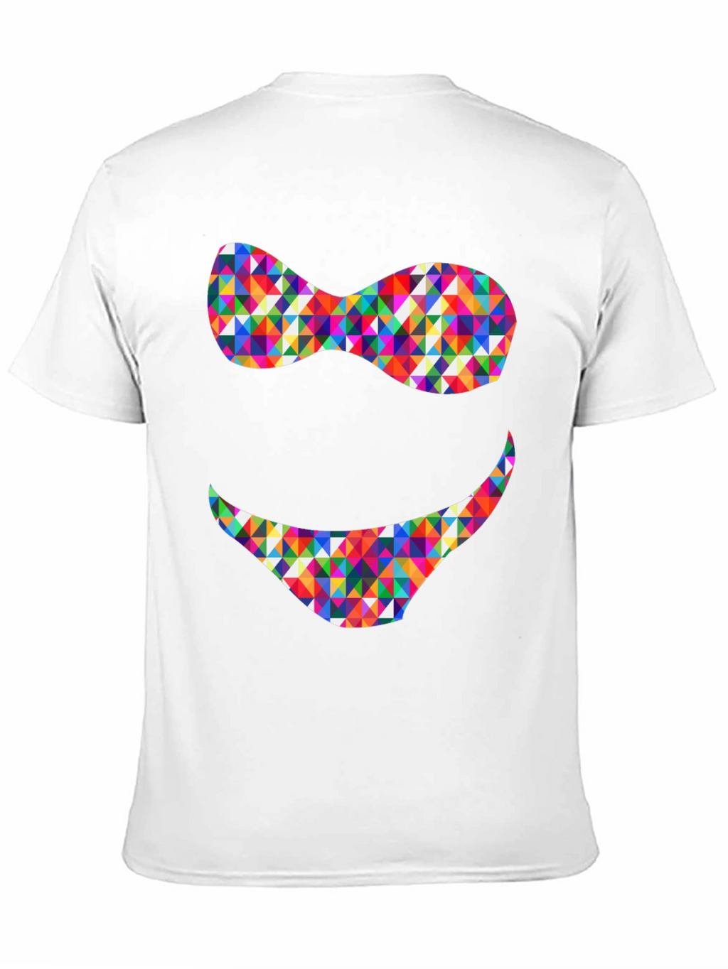 Funky Geometric Smile Black T-Shirt