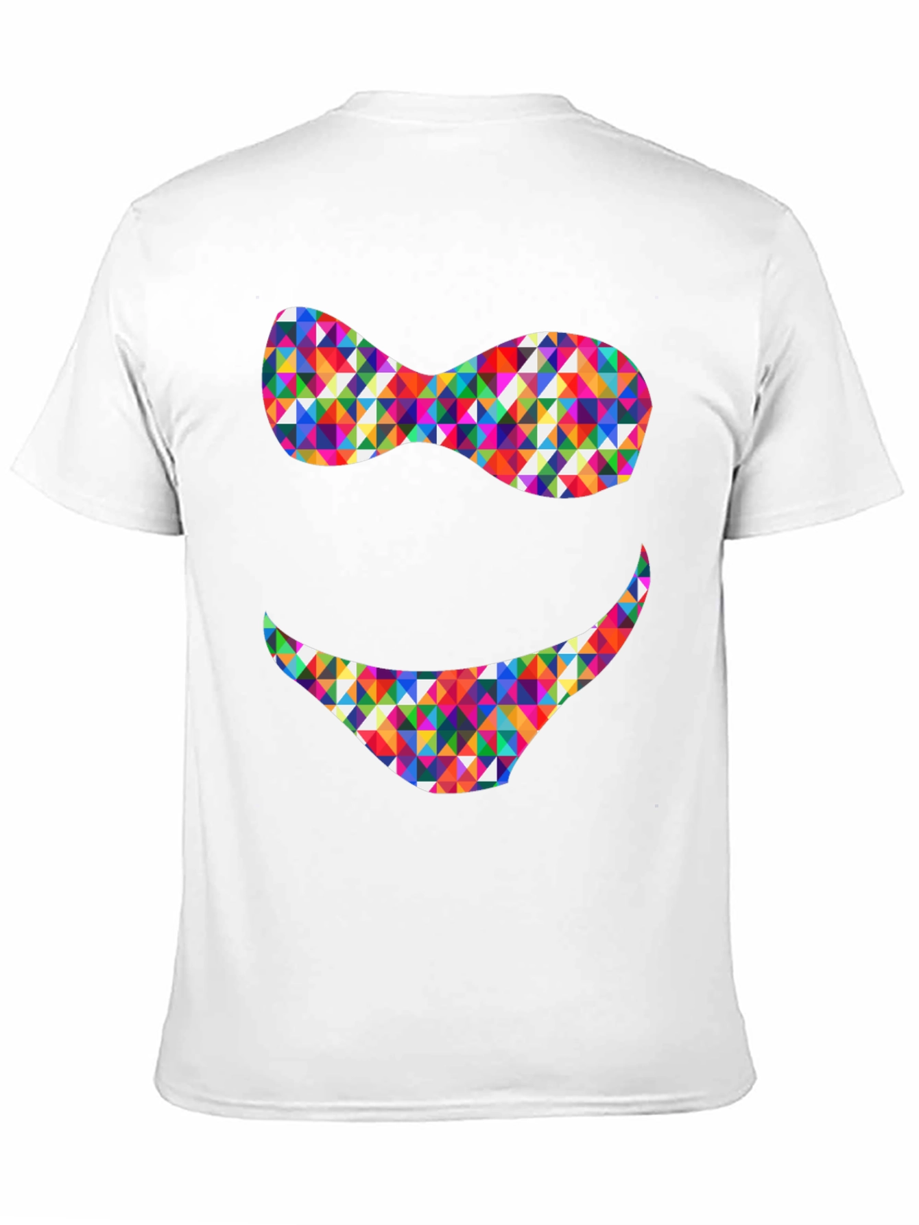 Funky Geometric Smile Black T-Shirt