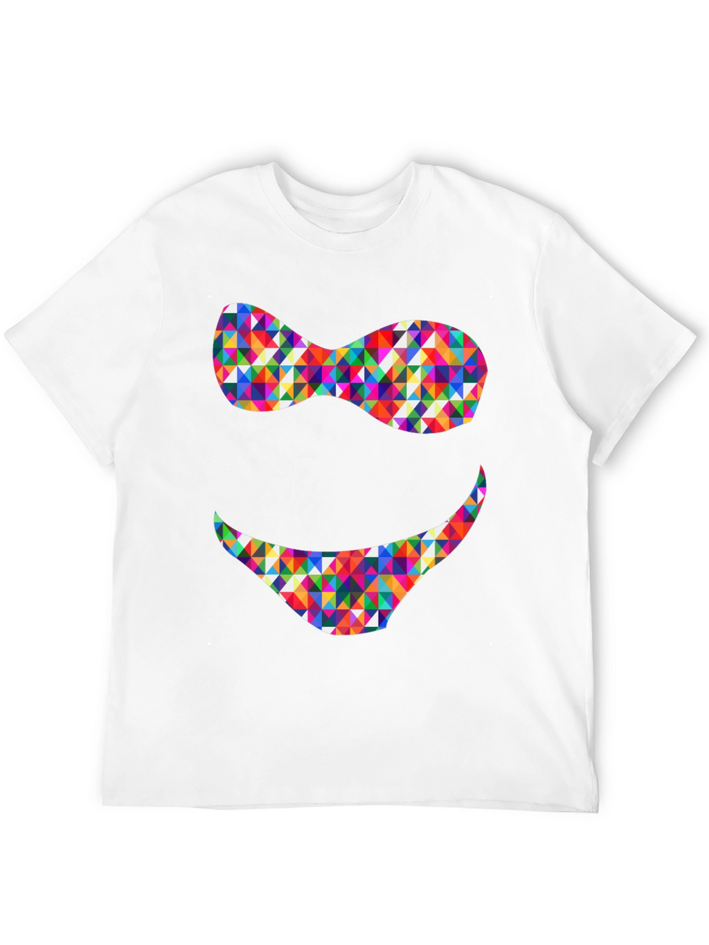 Funky Geometric Smile Black T-Shirt