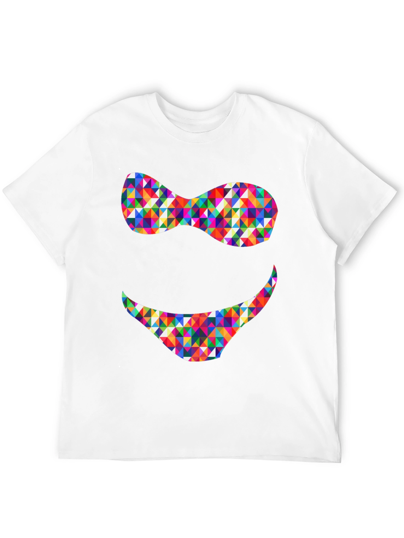 Funky Geometric Smile Black T-Shirt
